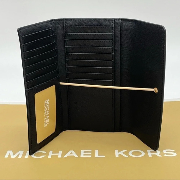 Michael Kors Large  Charlotte TZ Tote & Large  Trifold Wallet Black - Picture 8 of 12